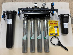 EVERPURE EV933726 HIGH FLOW CSR QUAD FILTER SYSTEM W/PREFILTER and DESCALER NIB