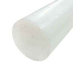 5.000 (5 inch) x 36 inches, UHMW Plastic Round Rod, White