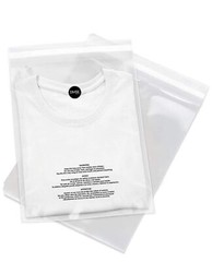 Poly Bags Resealable Suffocation Warning Clear Merchandise 1.5 mil Shirt Apparel
