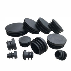 Black Round Plastic Blanking End Cap Caps Tube Pipe Inserts Plug Bung Steel Leg