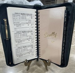 Vintage emerald green Scully leather zip-around planner NOS 1998