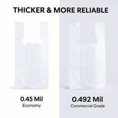 Bags 1/6 Large 21 x 6.5 x 11.5 White T-Shirt Plastic Grocery Shopping Bags
