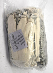 Lot of 12 PIP Canvas Dotted Palm Gloves 8oz 91-908PD White/Black Cotton/PVC