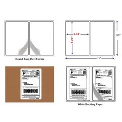 50-1000 Half Sheet Shipping Labels Page 8.5×5.5 Self Adhesive Round 2 Per Sheet