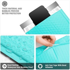 Poly Bubble Mailer Padded Bags Mailing Bubble Envelopes Bags #0 6×10″ 50Pc Teal
