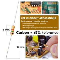 500 Pieces 1/2 Watt Resistor Kit Assortment in Compartmentalized Storage Box