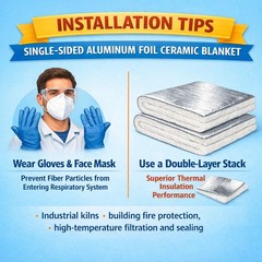 High-temperature insulation ceramic fiber blanket with aluminum foil facing