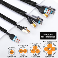 Wire Loom 1/4″, 3/8″, 1/2″, 3/4 Inch X 30 FT, Split Wire Loom Tubing Wire Condui