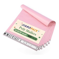 Jiaro Pack Poly Mailers 14.5×19 100 Pack Light Pink Shipping Bags Envelopes