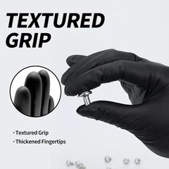 Heavy-Duty 5 Mil Black Nitrile Exam Gloves (Disposable & Powder-Free)