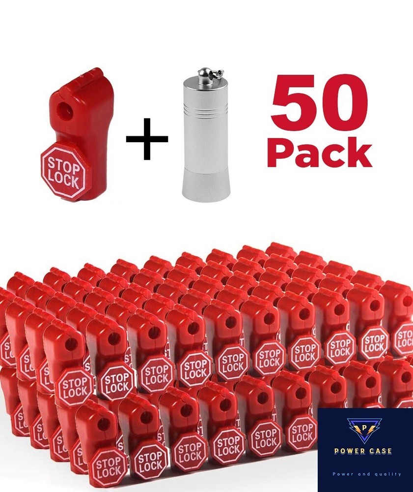 Anti Sweep Theft Stop Lock 6mm Red Retail Shop Security Display Lock 50 +1key