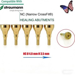 US 5Pc Fit Straumann Titanium NC Healing Abutment & Closure Cover Cap ITI BL/BLT