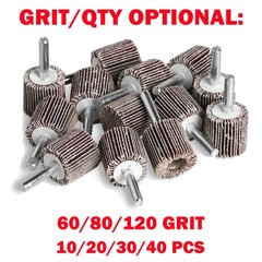 10-40Pc Drill Flap Wheel Sander 1x1x1/4″ Flapper Sanding Grinding 60 80 120 Grit