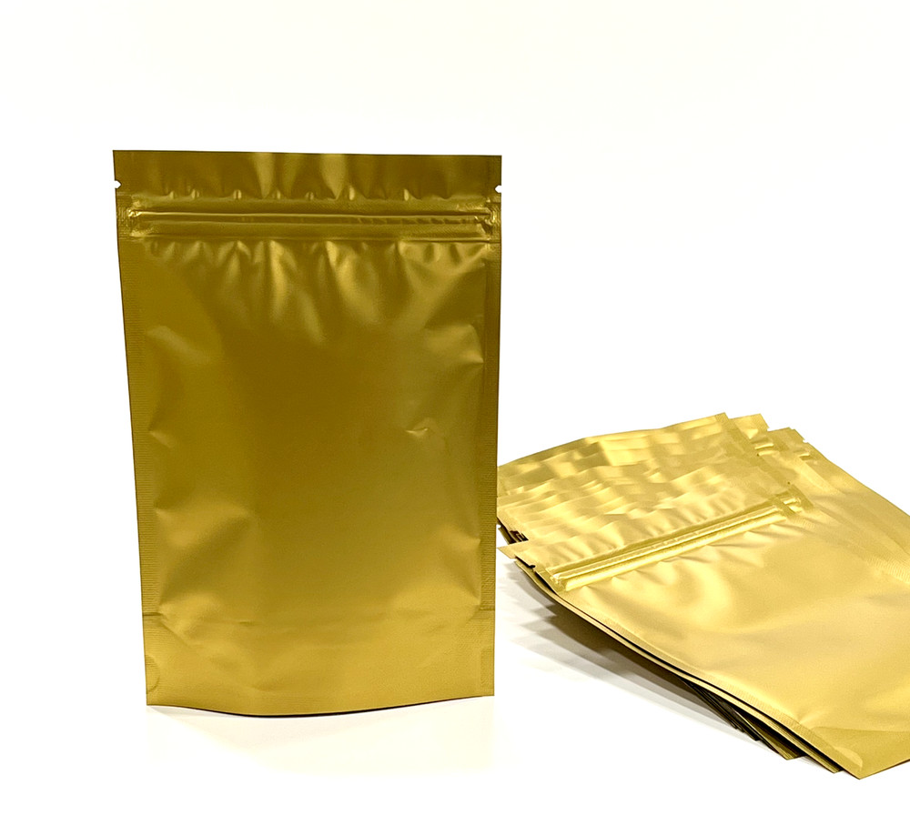 Mylar Bags Bulk QTY Matte Gold Thick 5 Mil Stand-Up 12 x 18 cm Aluminum Foil New