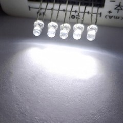 Super Bright White LED 3mm 3V Water Clear Transparent – 10x 25x 50x 100x Pc Pkgs