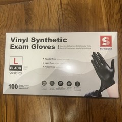 Schneider Vinyl Synthetic Exam Gloves, 4 Mil, Disposable Gloves for size L
