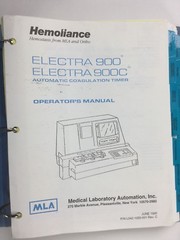 Medical Laboratory Operators Manual for Electra 900 and 900C