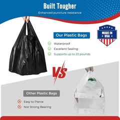 1000 Black T-Shirt Bags 1/6 12″ x 6.5″ x 21″, Plastic Grocery Shopping Bags