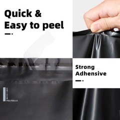 100 12×15.5 Poly Mailer Self Sealing Shipping Mailers Bags Black POLYSELLS