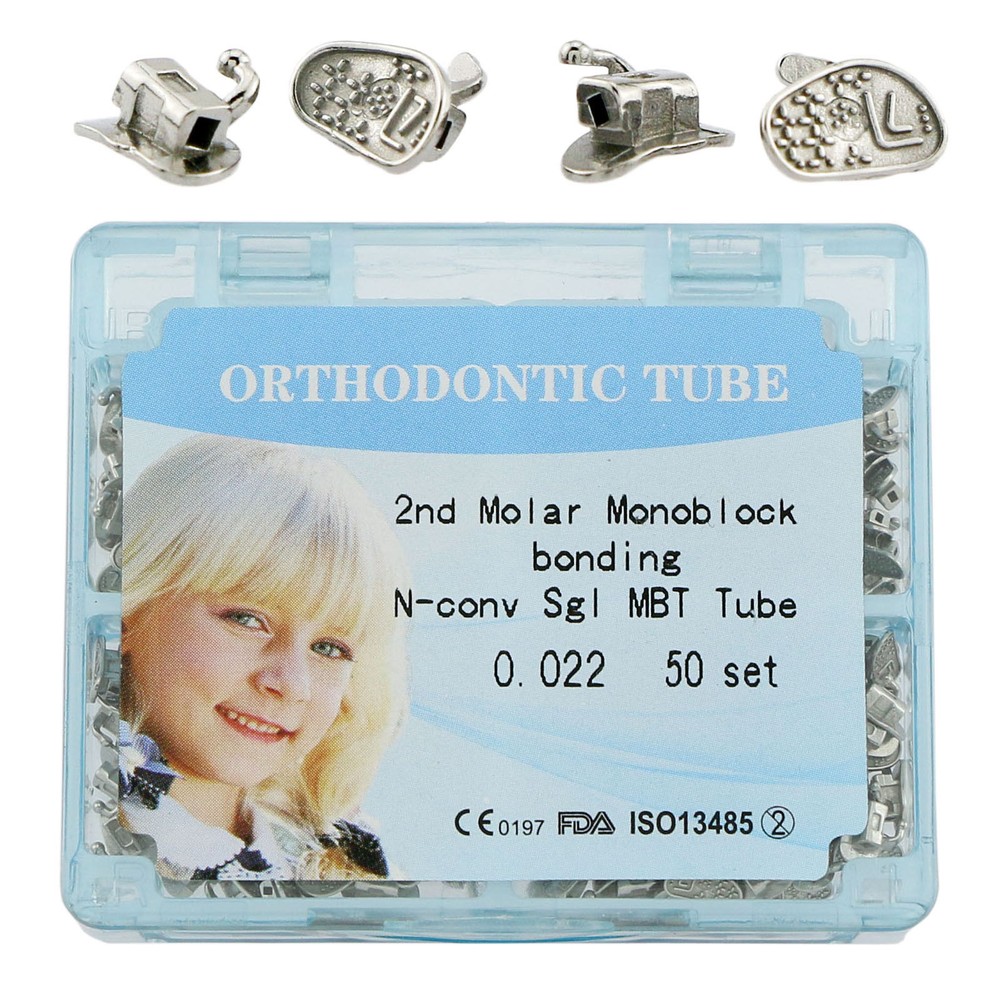 Dental Orthodontic Buccal Tube 2nd Molar Bonding 022 MBT 50 set/box Monoblock