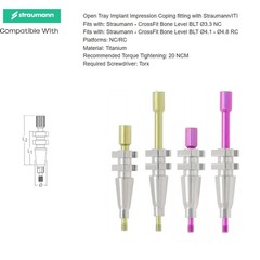US Straumann Implant Healing Abutment Body Scan Analog Coping for NC/RC Platform