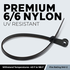 5,000 Pieces 8″ UV Black Nylon Cable Zip Ties Strong with Screw Down Hole