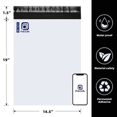 100 14.5×19 Poly Mailers Envelopes Self Sealing Shipping Mailers Bags POLYSELLS