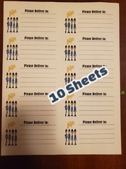 10 Sheets please deliver to address shipping labels (PDT) pen pal, mail