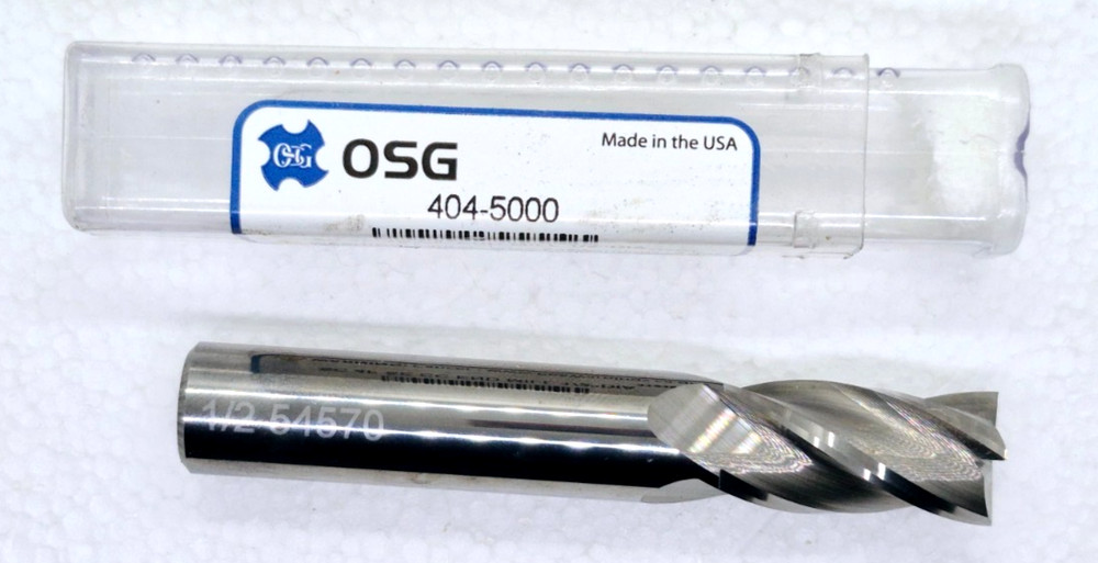 OSG 404-5000 Standard Carbide 4Flute SE CC End Mill 1/2″x1/2″ USA