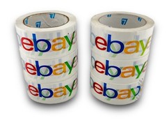 6 Roll Genuine EBAY Packaging Tape Color Logo 2” x 75” Yard FREE SHIPPING