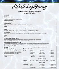 Box of 100pcs Black Lightning Nitrile 6Mil Gloves Size Large by Atlantic Safety