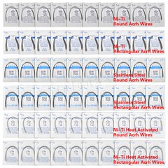 100PCS Dental Orthodontic Arch Wire Niti Stainless Steel Round Rectangular Ovoid