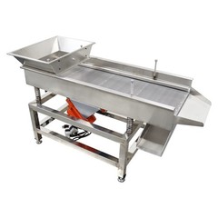 110V Linear Vibrating Screen Stainless Steel 3mm Hole 3000RPM Dual Motor