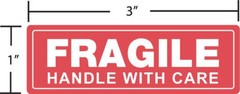 2 Rolls 2000 1 x 3 FRAGILE HANDLE WITH CARE Stickers Labels